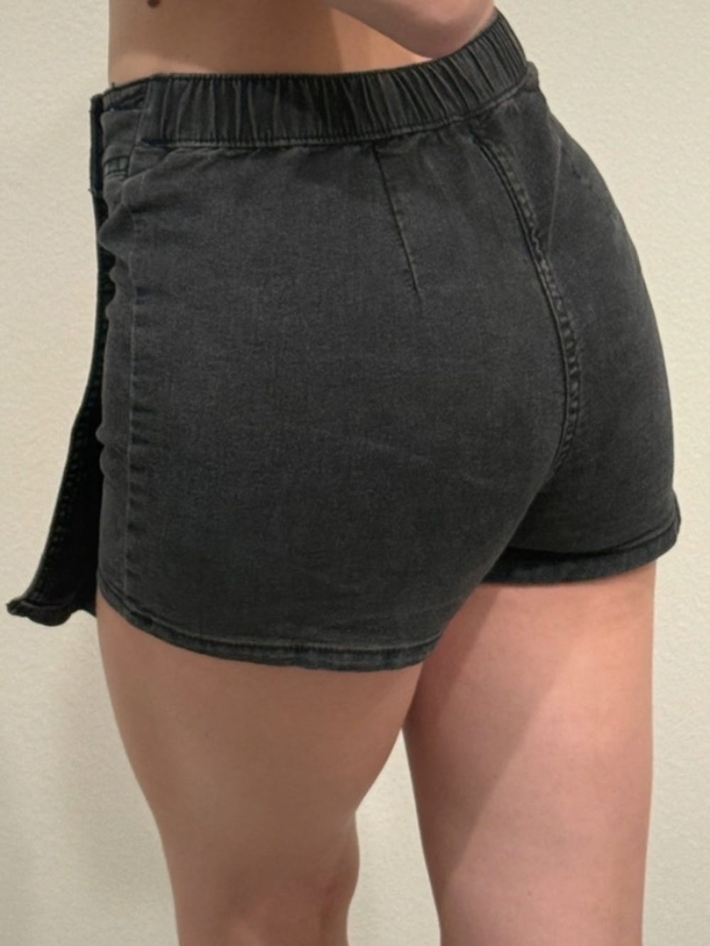 Squeeze Black Pleated Denim Skort View 2